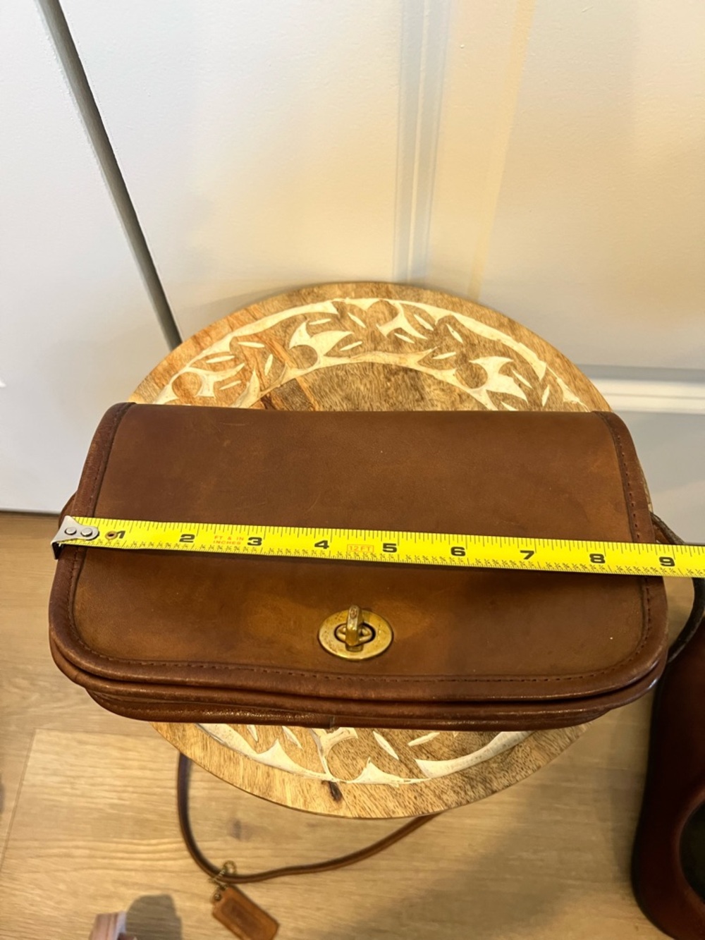 VTG. 70’s Coach NYC  Dinky Penny Classic Brown Leather Crossbody Bag - Picture 10 of 14